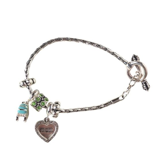 Davinci Silver Tone Charm Bracelet Mom Baby Carriage - Picture 4 of 6